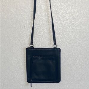 FOSSIL Women’s Black Pebbled Leather Small Crossbody Organizer Bag